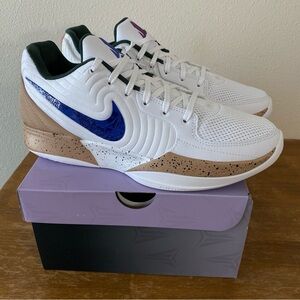 Size 10 - Nike Ja 2 In The Woods White Blue Basketball  Shoe